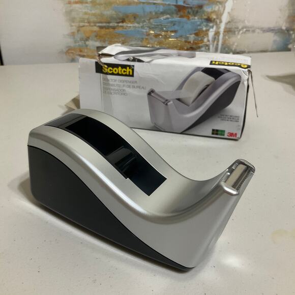 Scotch Other - Scotch Desktop Tape Dispenser, Silver Black Two-Tone, 1 Dispenser C60-ST